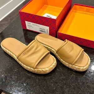 Tory Burch Espadrille Slide North Nappa - Tiramisu